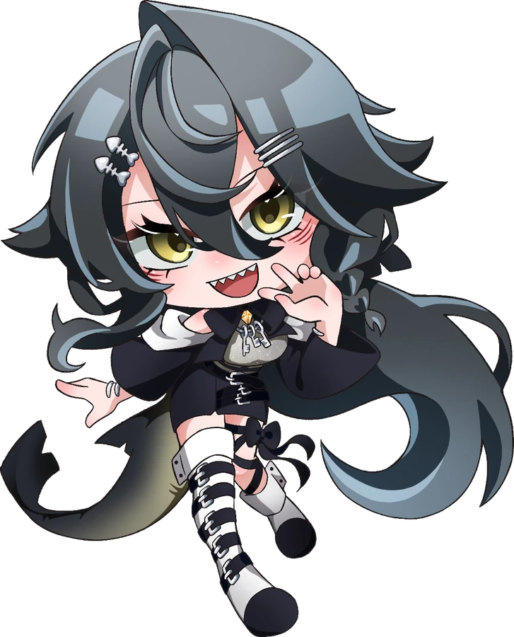 こちらに手を振るラヴカ・リィカのSDイラスト